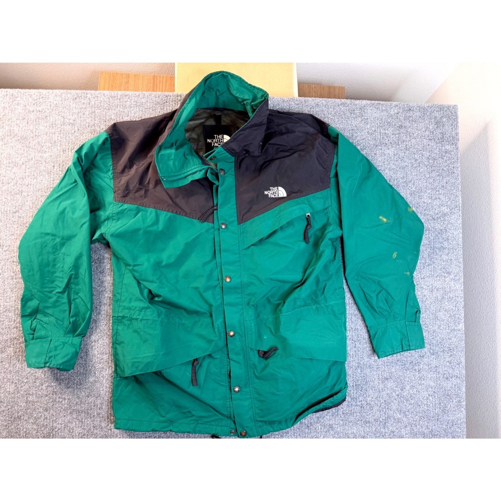 Vintage The North Face Gore-Tex Mountain Light Jacket Green Black Mens M Y2K 90s